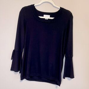 NWOT Liz Claiborne Women's Black Bell Sleeve Top